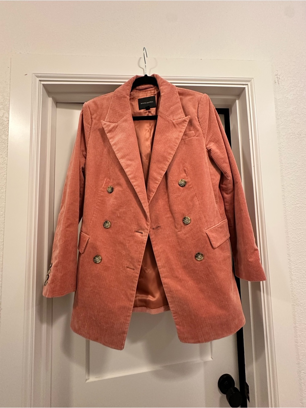 Banana Republic Dusty Rose Corduroy Double-Breasted Blazer and Pant Set